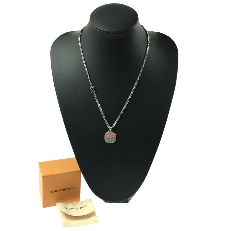 【中古品】【メンズ】 LOUIS VUITTON ルイ･ヴィトン ペンダント･ダミエ ステープル M02446 ネックレス アクセサリー 179-260601-na-04-tagh カラー：シルバー 万代Net店