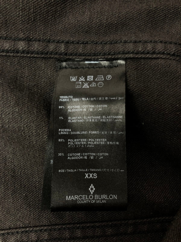 【中古品】【メンズ】 MARCELO BURLON マルセロ バーロンBLACK DENIM JACKET 142-260514-rt-05-tagh サイズ：XXS カラー：ブラック 万代Net店