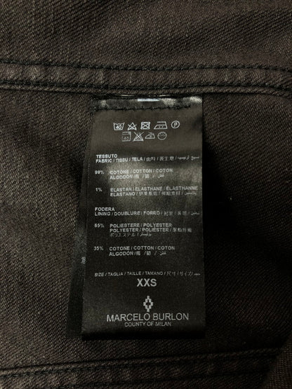 【中古品】【メンズ】 MARCELO BURLON マルセロ バーロンBLACK DENIM JACKET 142-260514-rt-05-tagh サイズ：XXS カラー：ブラック 万代Net店