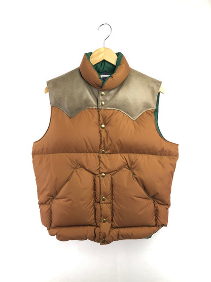 【中古品】【メンズ】 WAREHOUSE×ROCKY MOUNTAIN ウェアハウス×ロッキーマウンテン FEATHERBED DOWN VEST フェザーベッド 450-502-71 145-260525-ki-20-tagh サイズ：42 カラー：ブラウン 万代Net店