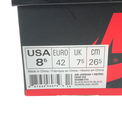 【中古品】【メンズ】 NIKE ナイキ AIR JORDAN 1 RETRO HIGH OG 555088-010 エアジョーダン 1 レトロ ハイ スニーカー 靴 160-260902-na-02-tagh サイズ：26.5cm US 8.5 カラー：BLACK/WHITE-BLACK 万代Net店