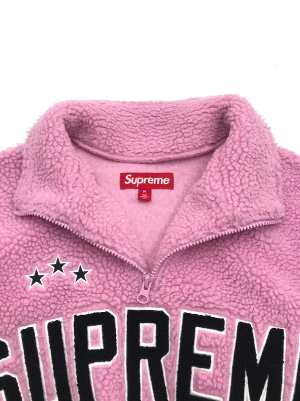 【中古品】【メンズ】 SUPREME シュプリーム 23FW ARC HALF ZIP FLEECE PULLOVER アーク ハーフジップ フリース プルオーバー アウター 149-260527-na-08-tagh サイズ：M カラー：ピンク 万代Net店