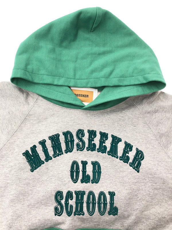 【中古品】【メンズ】 MINDSEEKER マインド シーカー FLOCKY PRINT HOODIE GREY GREEN フロッキー プリント フーディー パーカー トップス 142-260909-rt-08-tagh サイズ：44 カラー：グレー/グリーン 万代Net店