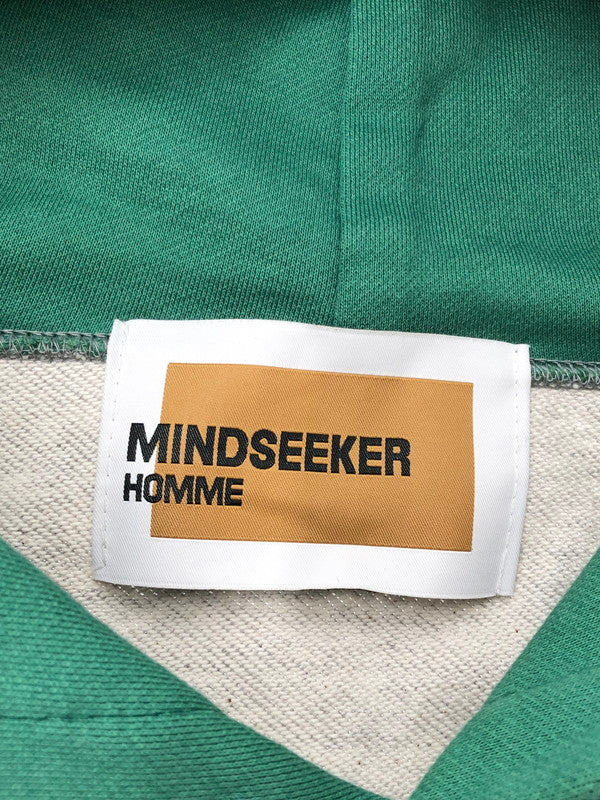 【中古品】【メンズ】 MINDSEEKER マインド シーカー FLOCKY PRINT HOODIE GREY GREEN フロッキー プリント フーディー パーカー トップス 142-260909-rt-08-tagh サイズ：44 カラー：グレー/グリーン 万代Net店