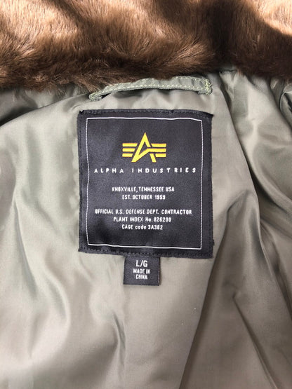 【中古美品】【メンズ】 ALPHA INDUSTRIES アルファ ×NANO-UNIVERSE ナノ ユニヴァース 別注 ALPHA FLIGHT JACKET 797-5252030 145-260514-rt-08-tagh サイズ：L カラー：カーキ 万代Net店