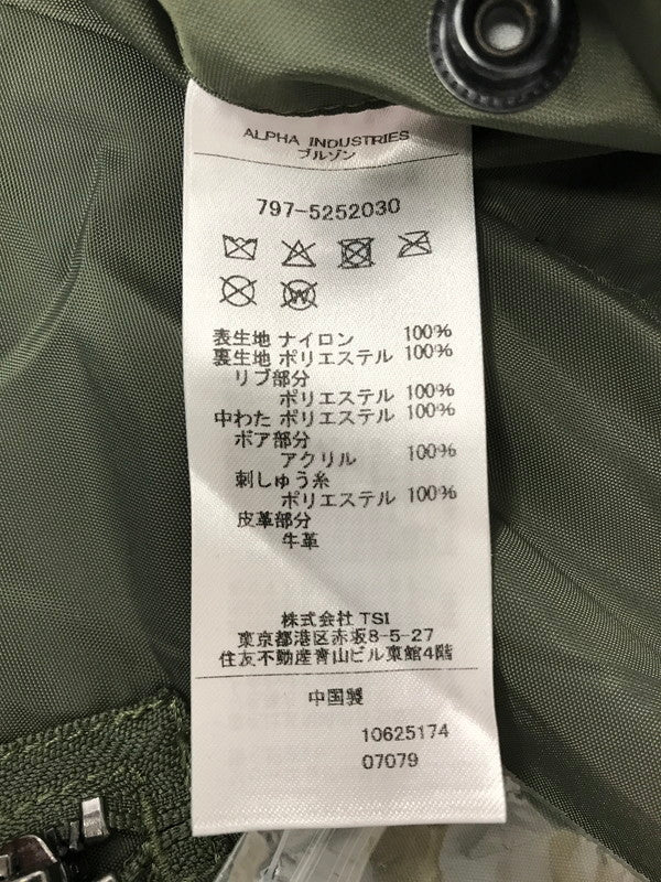 【中古美品】【メンズ】 ALPHA INDUSTRIES アルファ ×NANO-UNIVERSE ナノ ユニヴァース 別注 ALPHA FLIGHT JACKET 797-5252030 145-260514-rt-08-tagh サイズ：L カラー：カーキ 万代Net店