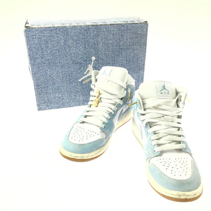 【中古品】【メンズ/レディース】 NIKE WMNS AIR JORDAN 1 MID SE HQ2005-100 ウィメンズ エアジョーダン 1 ミッド スニーカー シューズ 靴 160-260521-ki-12-tagh サイズ：26cm US9 カラー：WORN BLUE WHITE GUM LIGHT BROWN SAIL 万代Net店