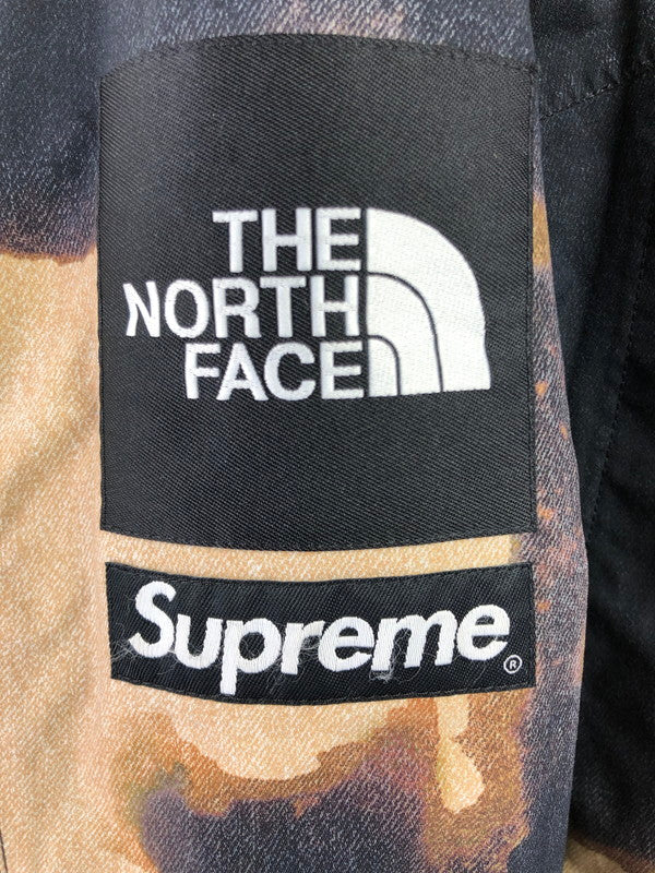 【中古品】【メンズ】 SUPREME シュプリーム × THE NORTH FACE ザ・ノースフェイス 21AW BLEACHED DENIM PRINT MOUTAIN JACKET NP52100I 149-260610-rt-16-tagh サイズ：L カラー：ネイビー 万代Net店