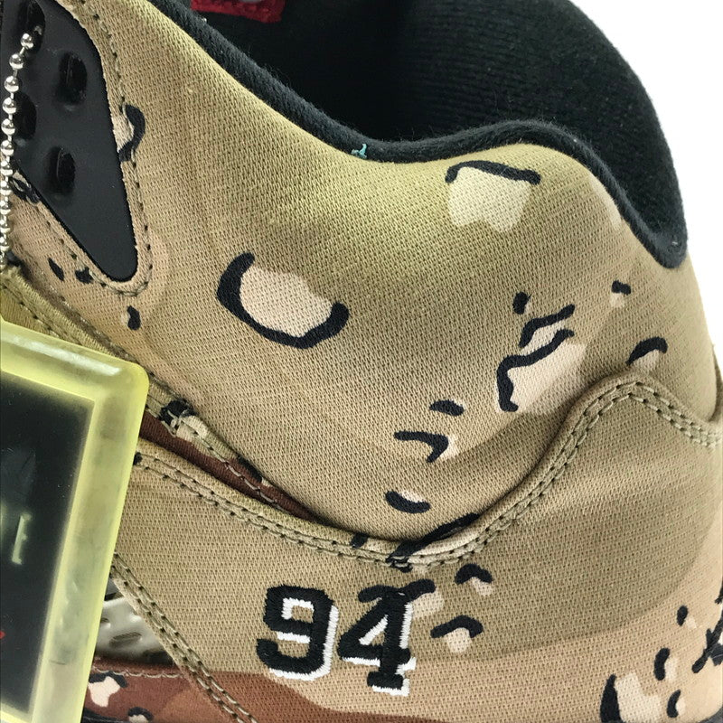 【中古品】【メンズ】 NIKE ナイキ × SUPREME シュプリーム AIR JORDAN 5 RETRO 824371-201 エアジョーダン 5 レトロ スニーカー 靴 160-260609-na-07-tagh サイズ：27.5cm US9.5 カラー：SUPREME/DESERT CAMO BAMBOO/BLACK-CLASSIC STONE 万代Net店