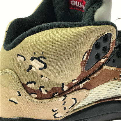【中古品】【メンズ】 NIKE ナイキ × SUPREME シュプリーム AIR JORDAN 5 RETRO 824371-201 エアジョーダン 5 レトロ スニーカー 靴 160-260609-na-07-tagh サイズ：27.5cm US9.5 カラー：SUPREME/DESERT CAMO BAMBOO/BLACK-CLASSIC STONE 万代Net店
