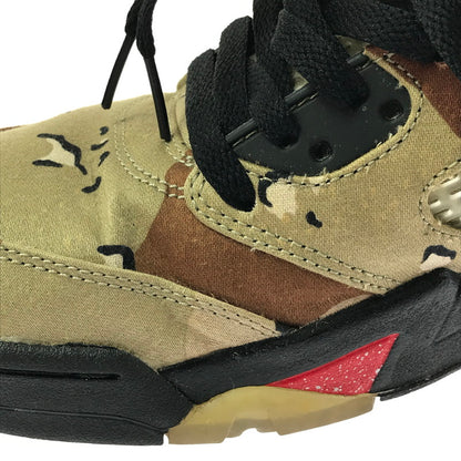 【中古品】【メンズ】 NIKE ナイキ × SUPREME シュプリーム AIR JORDAN 5 RETRO 824371-201 エアジョーダン 5 レトロ スニーカー 靴 160-260609-na-07-tagh サイズ：27.5cm US9.5 カラー：SUPREME/DESERT CAMO BAMBOO/BLACK-CLASSIC STONE 万代Net店