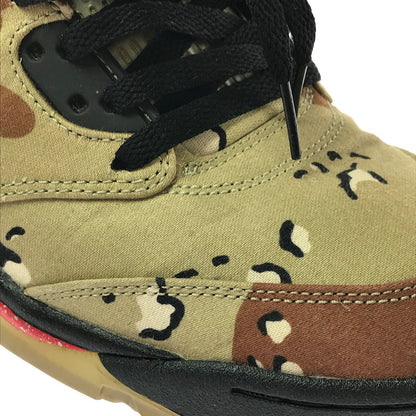 【中古品】【メンズ】 NIKE ナイキ × SUPREME シュプリーム AIR JORDAN 5 RETRO 824371-201 エアジョーダン 5 レトロ スニーカー 靴 160-260609-na-07-tagh サイズ：27.5cm US9.5 カラー：SUPREME/DESERT CAMO BAMBOO/BLACK-CLASSIC STONE 万代Net店