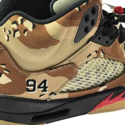 【中古品】【メンズ】 NIKE ナイキ × SUPREME シュプリーム AIR JORDAN 5 RETRO 824371-201 エアジョーダン 5 レトロ スニーカー 靴 160-260609-na-07-tagh サイズ：27.5cm US9.5 カラー：SUPREME/DESERT CAMO BAMBOO/BLACK-CLASSIC STONE 万代Net店