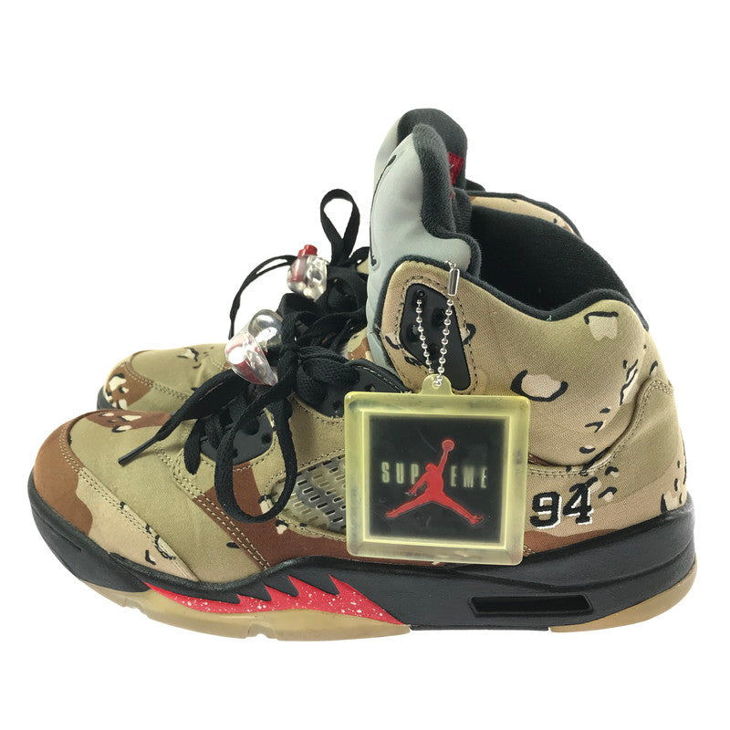 【中古品】【メンズ】 NIKE ナイキ × SUPREME シュプリーム AIR JORDAN 5 RETRO 824371-201 エアジョーダン 5 レトロ スニーカー 靴 160-260609-na-07-tagh サイズ：27.5cm US9.5 カラー：SUPREME/DESERT CAMO BAMBOO/BLACK-CLASSIC STONE 万代Net店