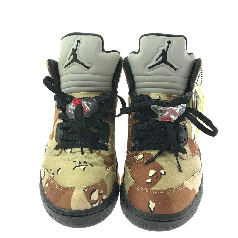 【中古品】【メンズ】 NIKE ナイキ × SUPREME シュプリーム AIR JORDAN 5 RETRO 824371-201 エアジョーダン 5 レトロ スニーカー 靴 160-260609-na-07-tagh サイズ：27.5cm US9.5 カラー：SUPREME/DESERT CAMO BAMBOO/BLACK-CLASSIC STONE 万代Net店