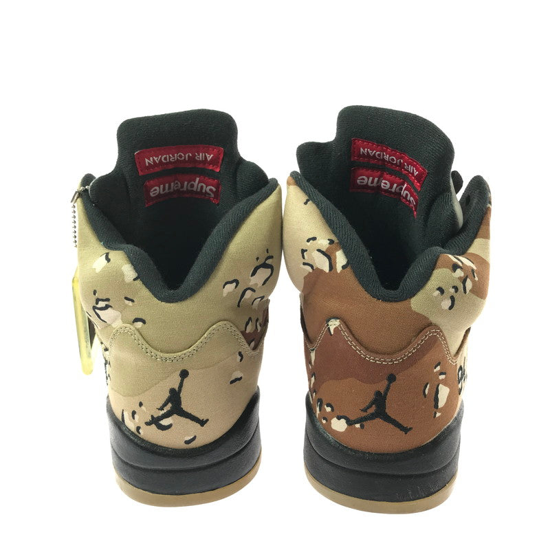 【中古品】【メンズ】 NIKE ナイキ × SUPREME シュプリーム AIR JORDAN 5 RETRO 824371-201 エアジョーダン 5 レトロ スニーカー 靴 160-260609-na-07-tagh サイズ：27.5cm US9.5 カラー：SUPREME/DESERT CAMO BAMBOO/BLACK-CLASSIC STONE 万代Net店