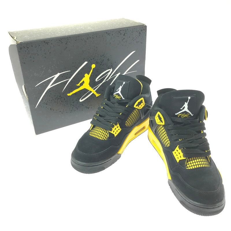 【メンズ】 NIKE AIR JORDAN 4 RETRO THUNDER DH6927-017 エアジョーダン4 レトロ サンダー スニーカー シューズ 靴 160-260521-ki-13-tagh サイズ：27cm US9 カラー：BLACK/WHITE-TOUR YELLOW 万代Net店