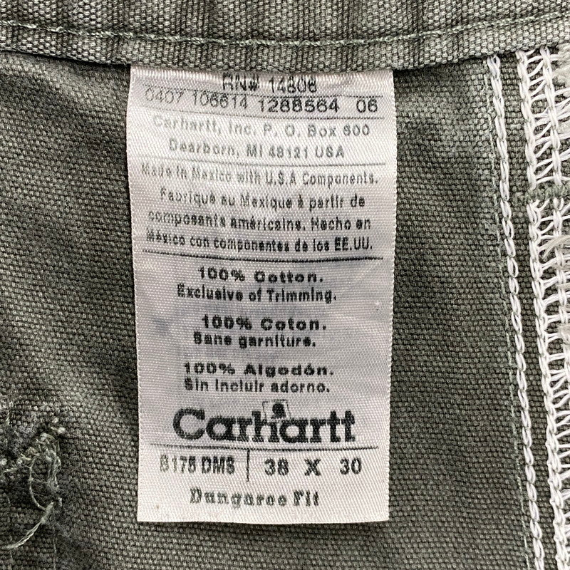 【中古品】【メンズ】 CARHARTT カーハート B175 DMS 07年製 ダークモス メキシコ製 00S DANGAREE FIT LIGHT DUCK PAINTER PANTS ダンガリー フィット ライト ダック ペインター パンツ ボトムス ズボン 157-260618-cs-09-izu サイズ：38×30 カラー：カーキ 万代Net店