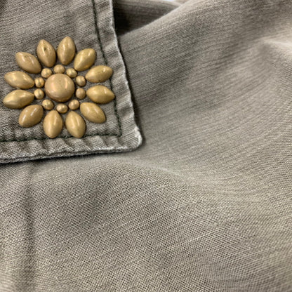 【中古品】【メンズ】 REMI RELIEF レミレリーフ STUDS NATIVE MILITARY SHIRT スタッズ ネイティブ ミリタリー シャツ トップス 長袖 145-260714-cs-17-izu サイズ：XL カラー：カーキ 万代Net店
