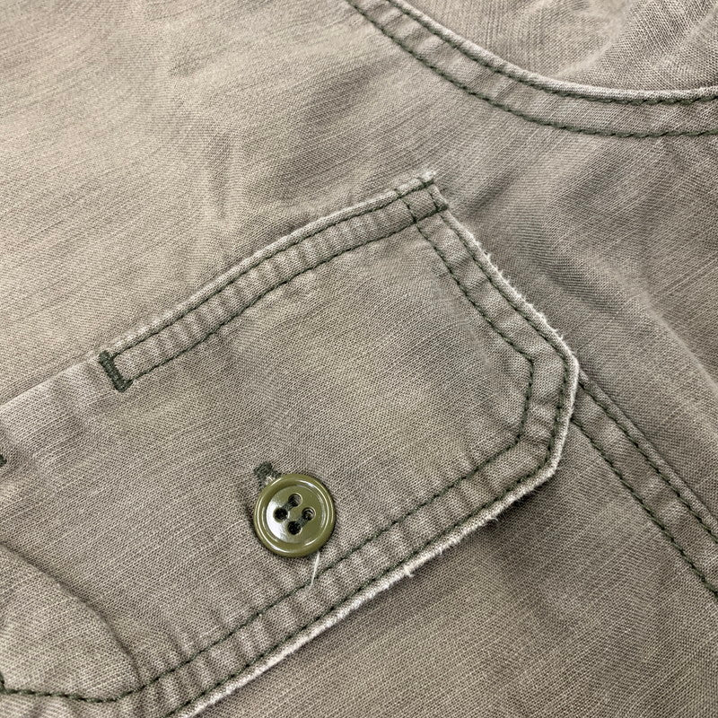 【中古品】【メンズ】 REMI RELIEF レミレリーフ STUDS NATIVE MILITARY SHIRT スタッズ ネイティブ ミリタリー シャツ トップス 長袖 145-260714-cs-17-izu サイズ：XL カラー：カーキ 万代Net店