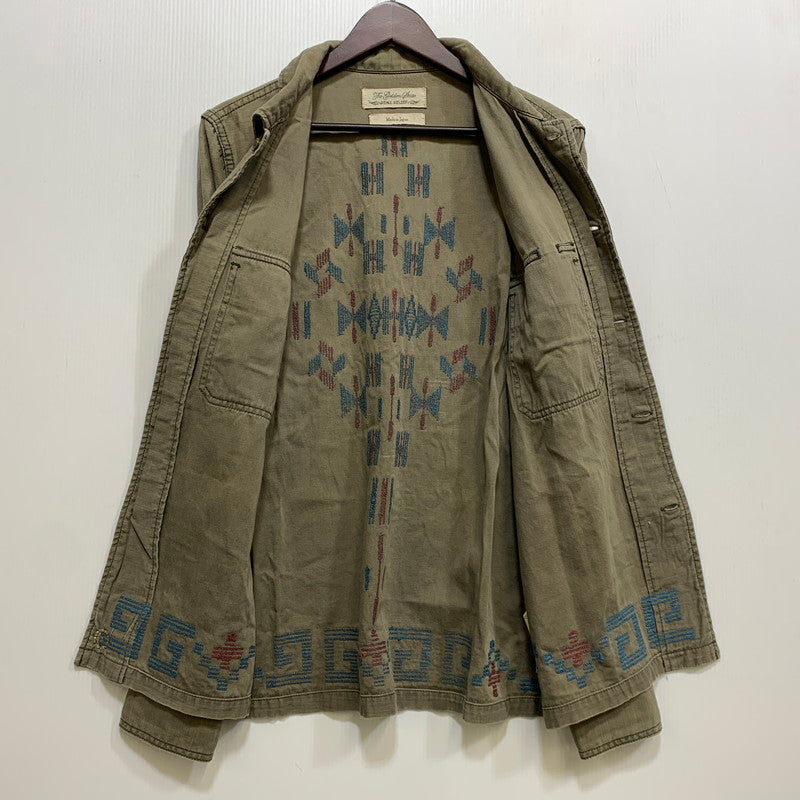 【中古品】【メンズ】 REMI RELIEF レミレリーフ STUDS NATIVE MILITARY SHIRT スタッズ ネイティブ ミリタリー シャツ トップス 長袖 145-260714-cs-17-izu サイズ：XL カラー：カーキ 万代Net店