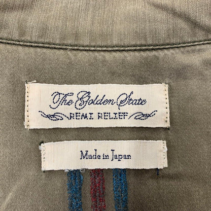 【中古品】【メンズ】 REMI RELIEF レミレリーフ STUDS NATIVE MILITARY SHIRT スタッズ ネイティブ ミリタリー シャツ トップス 長袖 145-260714-cs-17-izu サイズ：XL カラー：カーキ 万代Net店