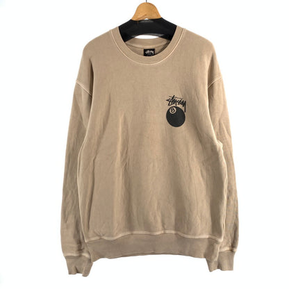 【中古品】【メンズ】 STUSSY 8 BALL CREW NECK SWEATSHIRT ステューシー クルーネック スウェット ブランド 古着 142-260614-gm-15-fuz サイズ：M カラー：ベージュ 万代Net店