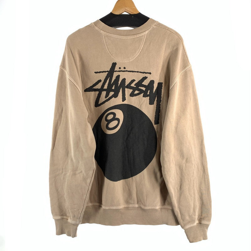 【中古品】【メンズ】 STUSSY 8 BALL CREW NECK SWEATSHIRT ステューシー クルーネック スウェット ブランド 古着 142-260614-gm-15-fuz サイズ：M カラー：ベージュ 万代Net店
