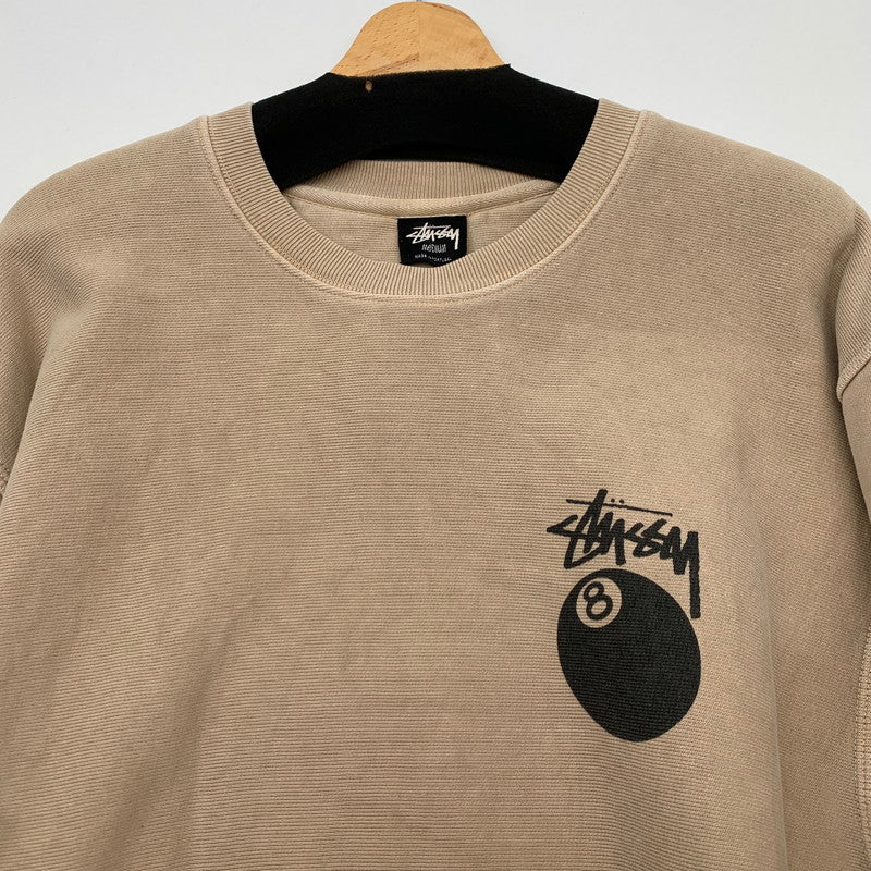 【中古品】【メンズ】 STUSSY 8 BALL CREW NECK SWEATSHIRT ステューシー クルーネック スウェット ブランド 古着 142-260614-gm-15-fuz サイズ：M カラー：ベージュ 万代Net店