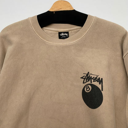 【中古品】【メンズ】 STUSSY 8 BALL CREW NECK SWEATSHIRT ステューシー クルーネック スウェット ブランド 古着 142-260614-gm-15-fuz サイズ：M カラー：ベージュ 万代Net店