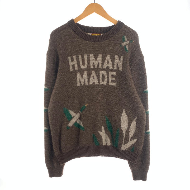 【中古品】【メンズ】 HUMAN MADE GRAPHIC KINT SWEATER ヒューマンメイド グラフィック ニット セーター ブランド 古着 142-260726-gm-02-fuzh サイズ：M カラー：ブラウン 万代Net店
