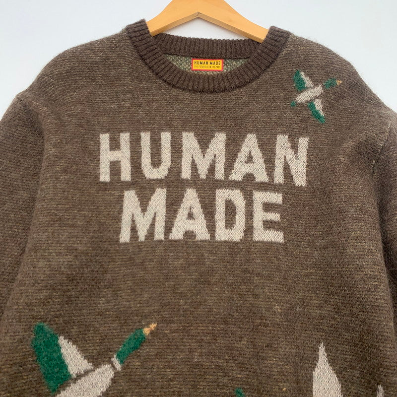 【中古品】【メンズ】 HUMAN MADE GRAPHIC KINT SWEATER ヒューマンメイド グラフィック ニット セーター ブランド 古着 142-260726-gm-02-fuzh サイズ：M カラー：ブラウン 万代Net店