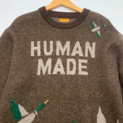 【中古品】【メンズ】 HUMAN MADE GRAPHIC KINT SWEATER ヒューマンメイド グラフィック ニット セーター ブランド 古着 142-260726-gm-02-fuzh サイズ：M カラー：ブラウン 万代Net店