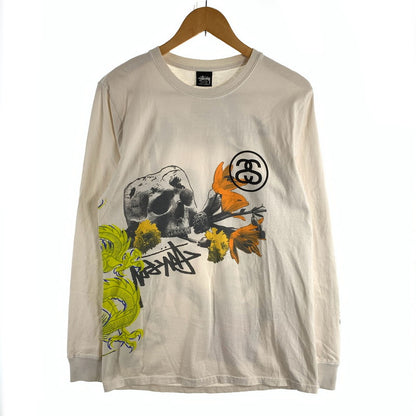 【中古品】【メンズ】 STUSSY LS TEE ステューシー 長袖Tシャツ カットソー ブランド 古着 142-260531-gm-01-fuz サイズ：S カラー：ホワイト 万代Net店