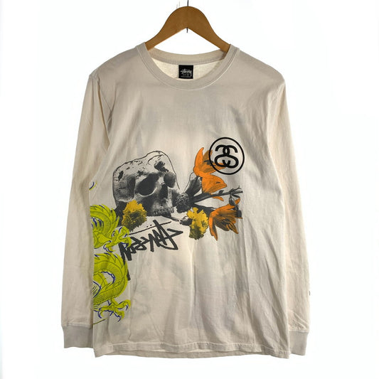 【中古品】【メンズ】 STUSSY LS TEE ステューシー 長袖Tシャツ カットソー ブランド 古着 142-260531-gm-01-fuz サイズ：S カラー：ホワイト 万代Net店