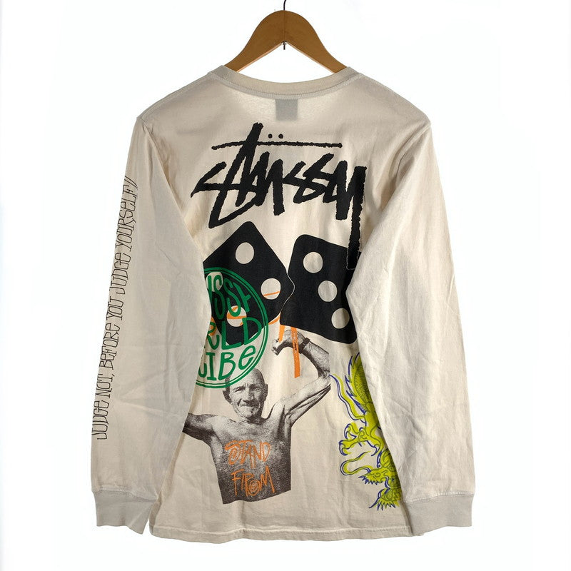 【中古品】【メンズ】 STUSSY LS TEE ステューシー 長袖Tシャツ カットソー ブランド 古着 142-260531-gm-01-fuz サイズ：S カラー：ホワイト 万代Net店
