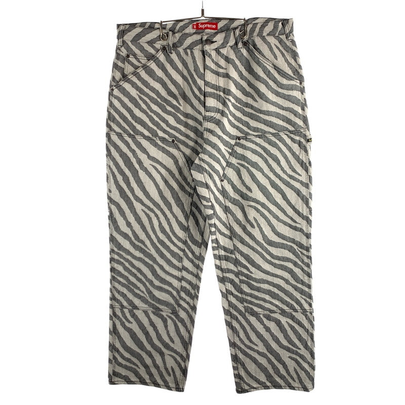 【中古品】【メンズ】 SUPREME DOUBLEKNEE PAINTER PANTS シュプリーム ダブルニーペインターパンツ ワイドパンツ ボトムス ブランド 古着 149-260614-gm-23-fuz サイズ：36 カラー：ゼブラ 万代Net店