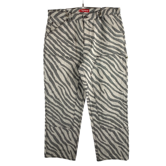 【中古品】【メンズ】 SUPREME DOUBLEKNEE PAINTER PANTS シュプリーム ダブルニーペインターパンツ ワイドパンツ ボトムス ブランド 古着 149-260614-gm-23-fuz サイズ：36 カラー：ゼブラ 万代Net店