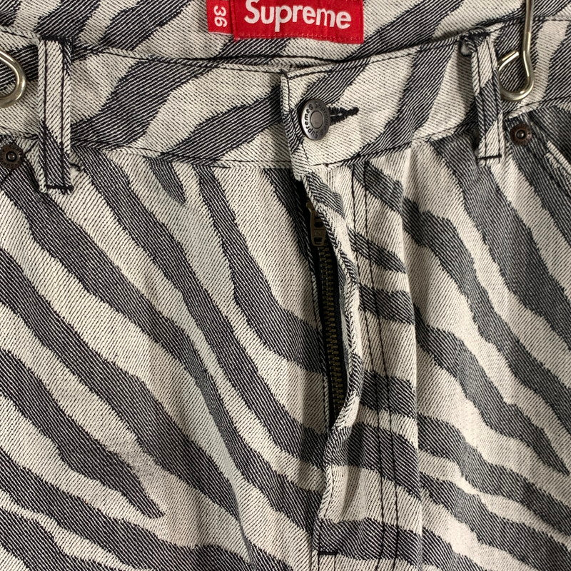 【中古品】【メンズ】 SUPREME DOUBLEKNEE PAINTER PANTS シュプリーム ダブルニーペインターパンツ ワイドパンツ ボトムス ブランド 古着 149-260614-gm-23-fuz サイズ：36 カラー：ゼブラ 万代Net店