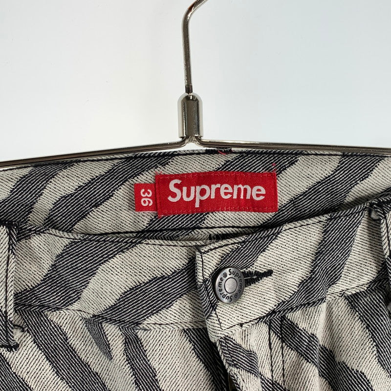 【中古品】【メンズ】 SUPREME DOUBLEKNEE PAINTER PANTS シュプリーム ダブルニーペインターパンツ ワイドパンツ ボトムス ブランド 古着 149-260614-gm-23-fuz サイズ：36 カラー：ゼブラ 万代Net店
