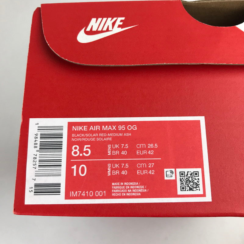 【中古品】【メンズ】 NIKE ナイキ IM7410-001 AIR MAX 95 OG BIG BUBBLE "MEDIUM ASH SOLAR RED" SIZE:26.5cm/箱付属 スニーカー 靴 160-260913-io-03-fuzh 万代Net店