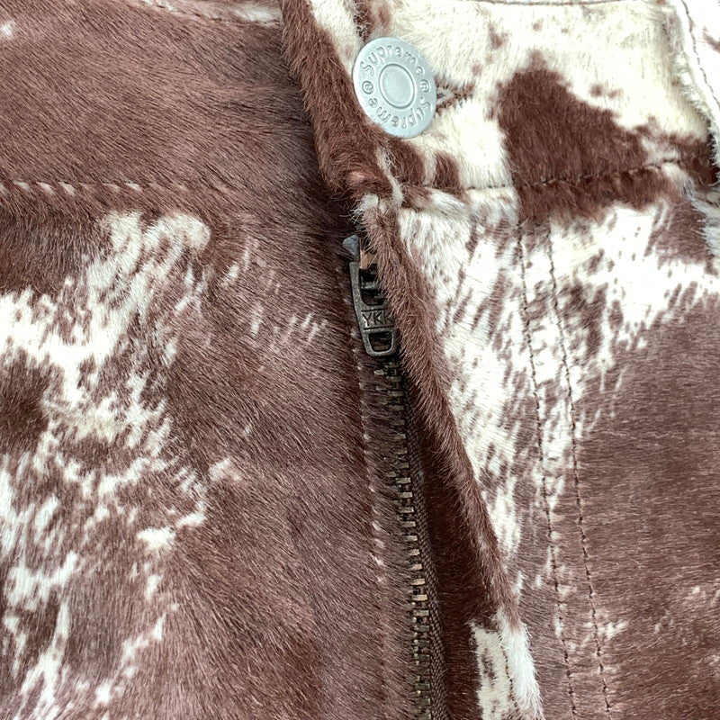 【中古品】【メンズ】 SUPREME PONYHAIR LOOSE FIT 5-POCKET JEAN ”COW” 25SS シュプリーム ルーズフィット 5ポケットジーンズ パンツ ボトムス ブランド 古着 149-260530-gm-18-fuz サイズ：32 カラー：ブラウン 万代Net店