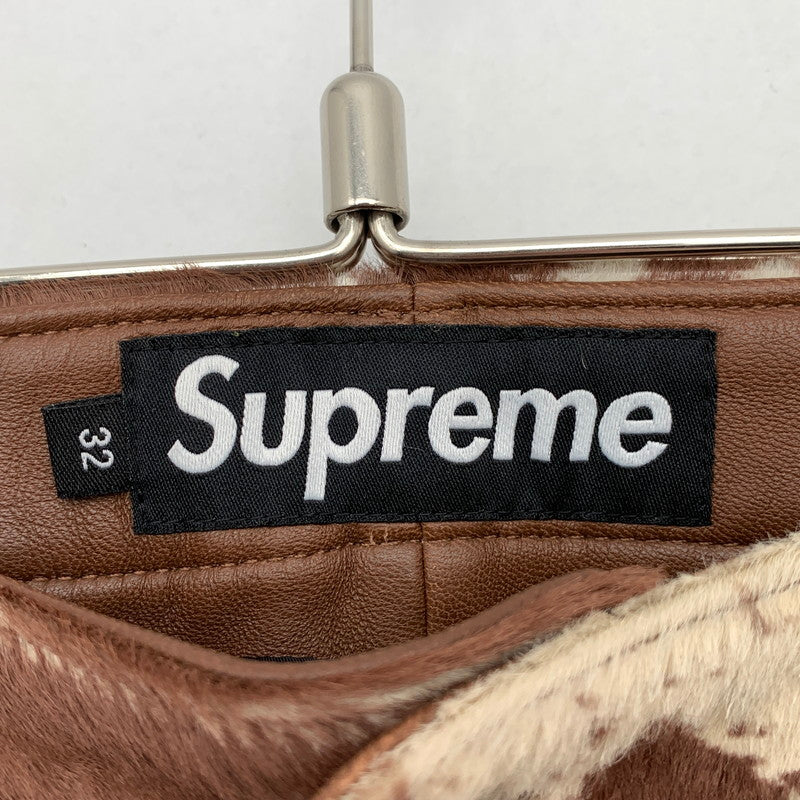 【中古品】【メンズ】 SUPREME PONYHAIR LOOSE FIT 5-POCKET JEAN ”COW” 25SS シュプリーム ルーズフィット 5ポケットジーンズ パンツ ボトムス ブランド 古着 149-260530-gm-18-fuz サイズ：32 カラー：ブラウン 万代Net店