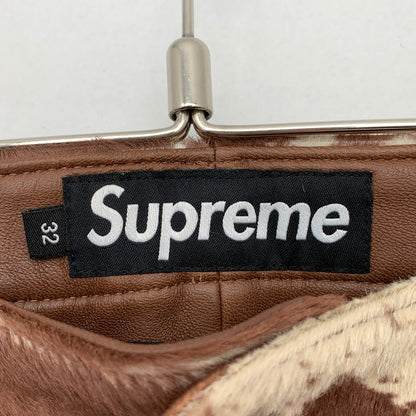 【中古品】【メンズ】 SUPREME PONYHAIR LOOSE FIT 5-POCKET JEAN ”COW” 25SS シュプリーム ルーズフィット 5ポケットジーンズ パンツ ボトムス ブランド 古着 149-260530-gm-18-fuz サイズ：32 カラー：ブラウン 万代Net店