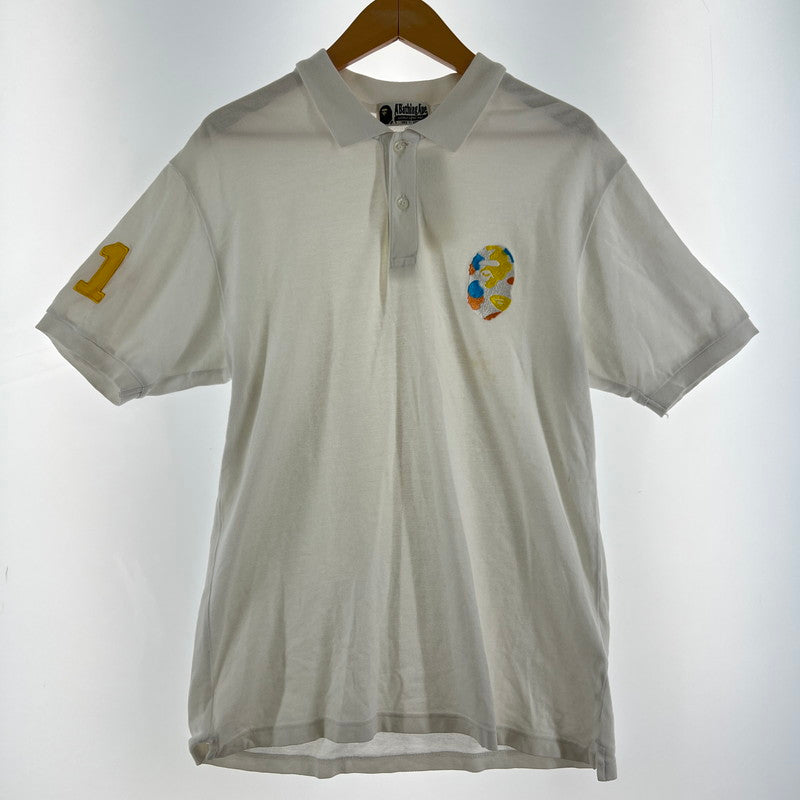 【中古品】【メンズ】 A BATHING APE アベイシングエイプ ポロシャツ 142-260929-ny-03-fuzh サイズ：L カラー：ホワイト 万代Net店