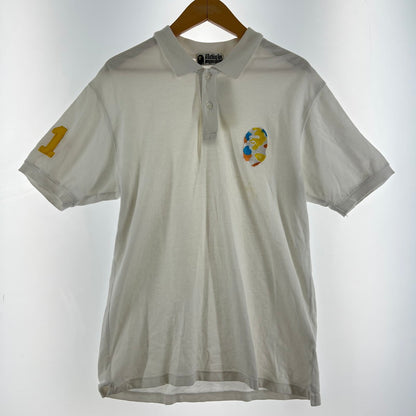 【中古品】【メンズ】 A BATHING APE アベイシングエイプ ポロシャツ 142-260929-ny-03-fuzh サイズ：L カラー：ホワイト 万代Net店