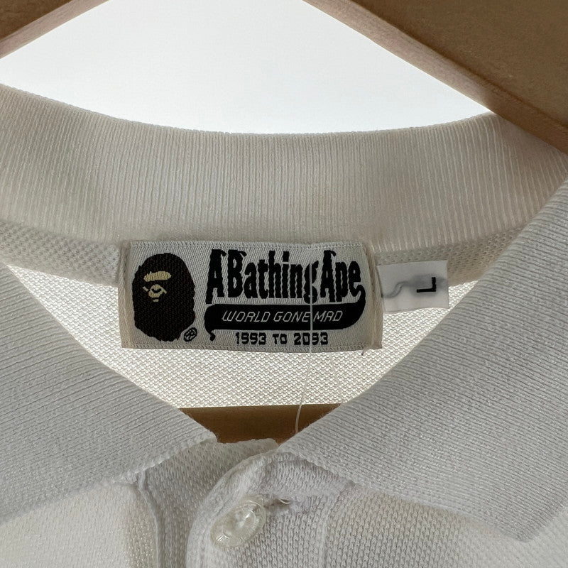 【中古品】【メンズ】 A BATHING APE アベイシングエイプ ポロシャツ 142-260929-ny-03-fuzh サイズ：L カラー：ホワイト 万代Net店