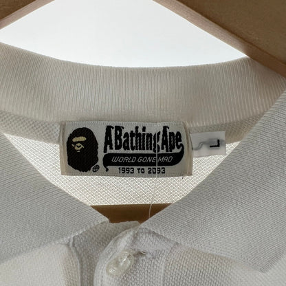 【中古品】【メンズ】 A BATHING APE アベイシングエイプ ポロシャツ 142-260929-ny-03-fuzh サイズ：L カラー：ホワイト 万代Net店
