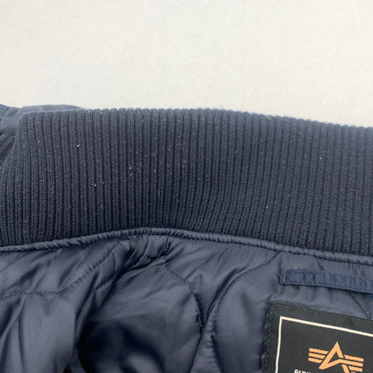 【中古品】【メンズ】 ALPHA INDUSTRIES HOODED RIB JACKET アルファインダストリーズ リブジャケット ミリタリー ブルゾン ブランド 古着 145-260725-gm-10-fuzh サイズ：L カラー：ネイビー 万代Net店