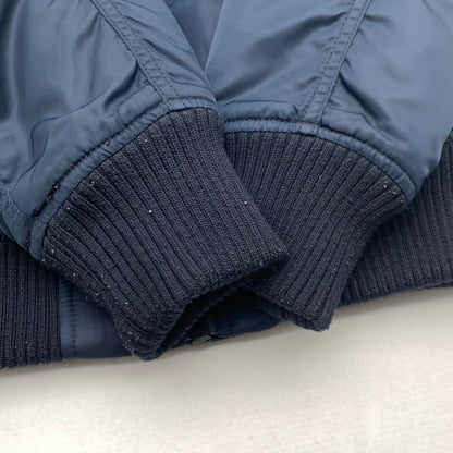 【中古品】【メンズ】 ALPHA INDUSTRIES HOODED RIB JACKET アルファインダストリーズ リブジャケット ミリタリー ブルゾン ブランド 古着 145-260725-gm-10-fuzh サイズ：L カラー：ネイビー 万代Net店